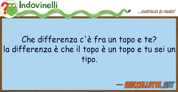 Indovinelli differenza c'è fra topo te?