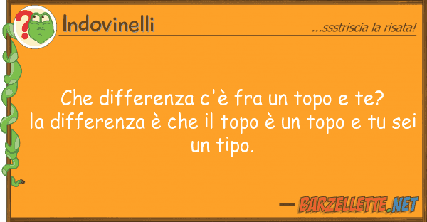 Indovinelli differenza c'è fra topo te?