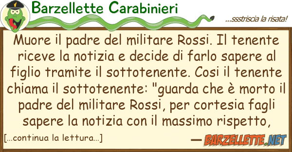 Barzellette Carabinieri muore padre militare rossi. te
