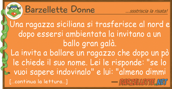 Barzellette Donne ragazza siciliana trasferisce