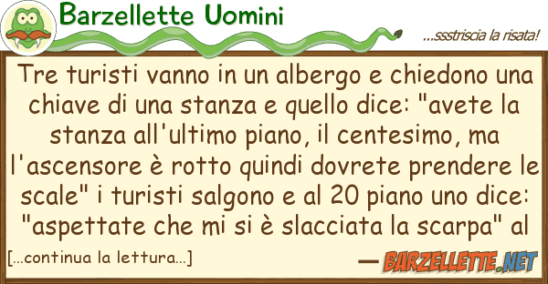 Barzellette Uomini tre turisti vanno albergo chiedo