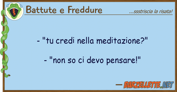 Battute e Freddure - "tu credi meditazione?" - "non