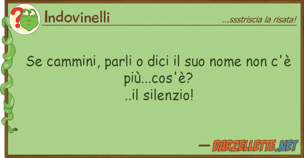 Indovinelli cammini, parli dici nome