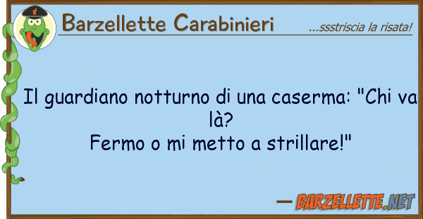 Barzellette Carabinieri guardiano notturno caserma: "c