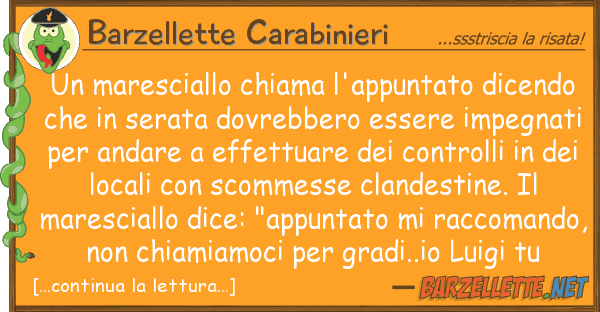 Barzellette Carabinieri maresciallo chiama l'appuntato dicend