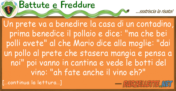 Battute e Freddure prete va benedire casa
