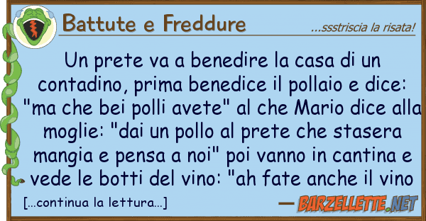 Battute e Freddure prete va benedire casa