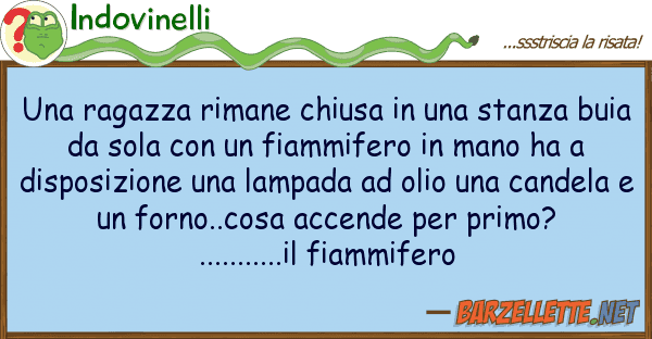 Indovinelli ragazza rimane chiusa stanza