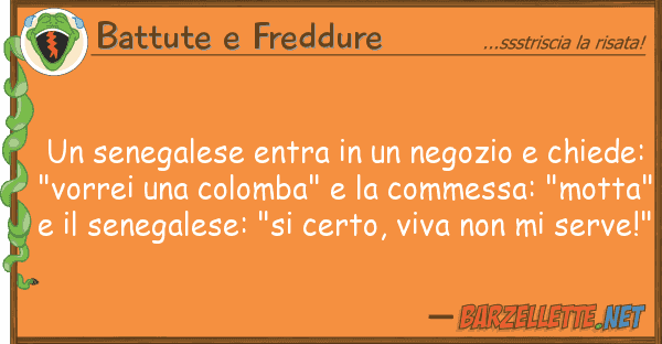 Battute e Freddure senegalese entra negozio chie