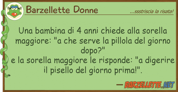 Barzellette Donne bambina 4 anni chiede sorell