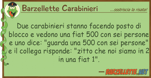 Barzellette Carabinieri due carabinieri stanno facendo posto