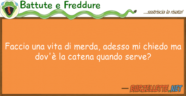 Battute e Freddure faccio vita merda, adesso chie