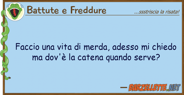 Battute e Freddure faccio vita merda, adesso chie