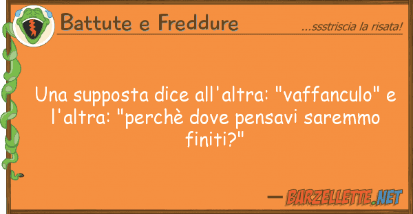 Battute e Freddure supposta dice all'altra: "vaffanculo