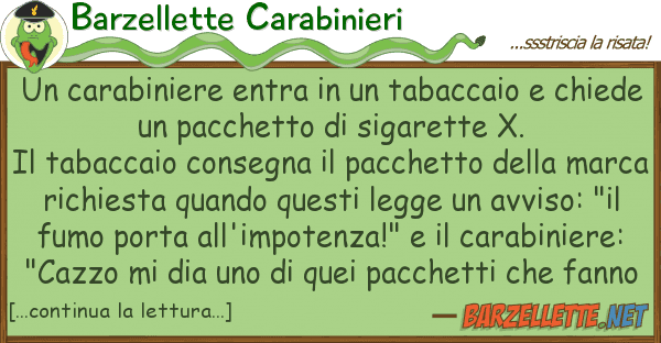 Barzellette Carabinieri carabiniere entra tabaccaio