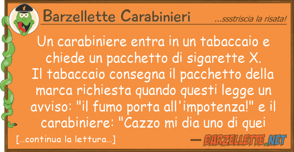 Barzellette Carabinieri carabiniere entra tabaccaio