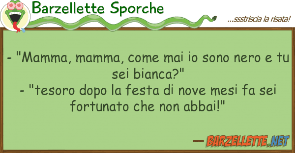 Barzellette Sporche - "mamma, mamma, mai sono nero