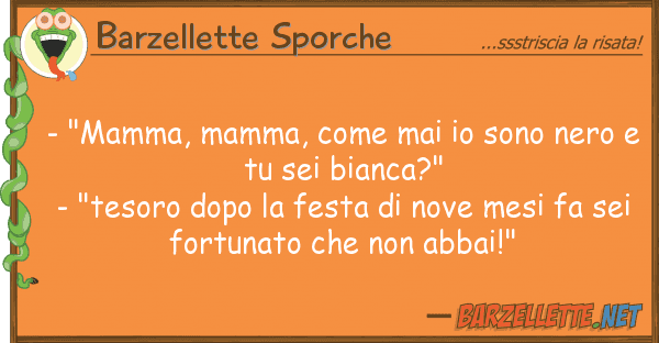 Barzellette Sporche - "mamma, mamma, mai sono nero