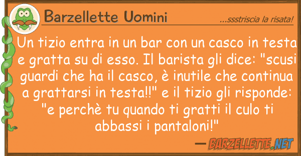Barzellette Uomini tizio entra bar casco
