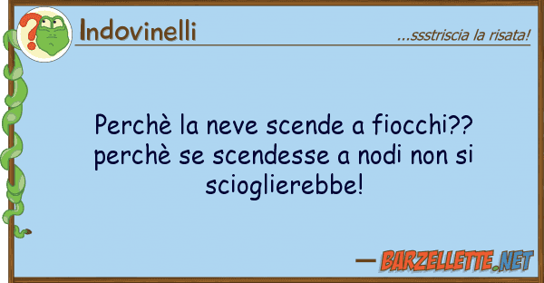 Indovinelli perchè neve scende fiocchi?? perc