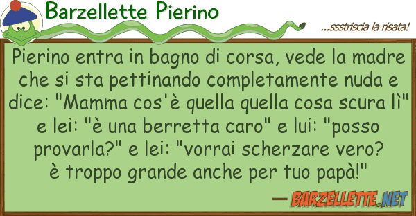 Barzellette Pierino pierino entra bagno corsa, vede