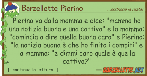 Barzellette Pierino pierino va mamma dice: "mamma ho